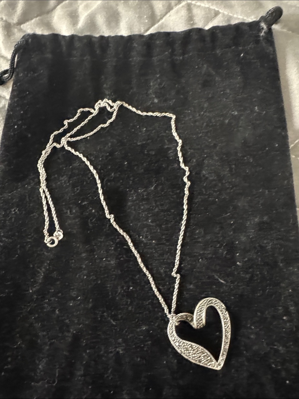Silver Heart Pendant Necklace - Elegant Women’s Jewelry